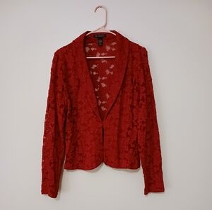 INC International Concepts Red Lace Women's Blazer